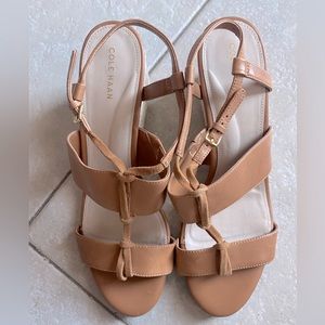 Cole Haan Womens ARLTA  Leather Open-Toe Ankle Strap Wedge Sandals Sz10b